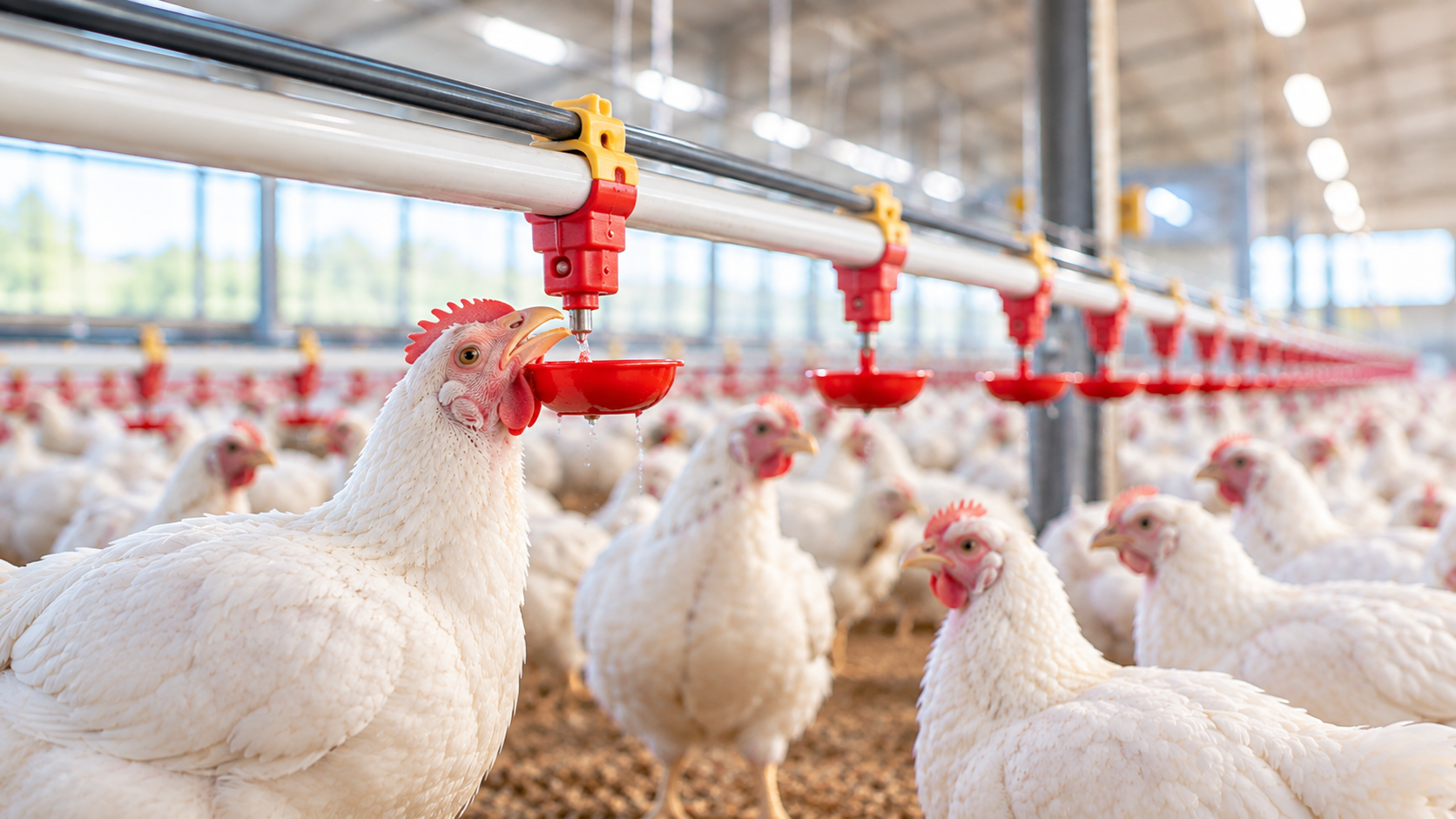 Consistent water flow in poultry drinking lines